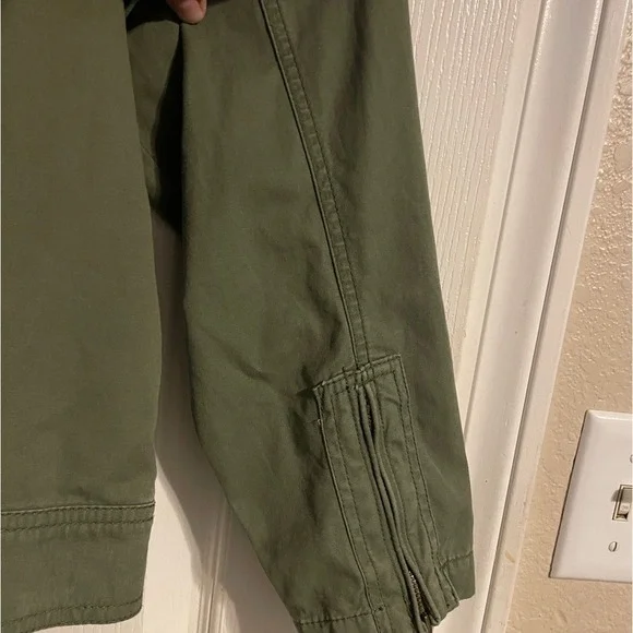 Eddie Bauer Olive Green Utility Bomber Jacket Womens XXL Cotton Zip Front Casual - Picture 6 of 7